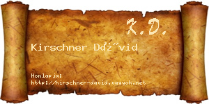 Kirschner Dávid névjegykártya